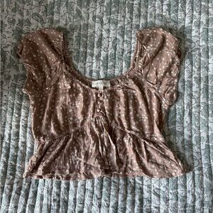 medium pink rose crop top